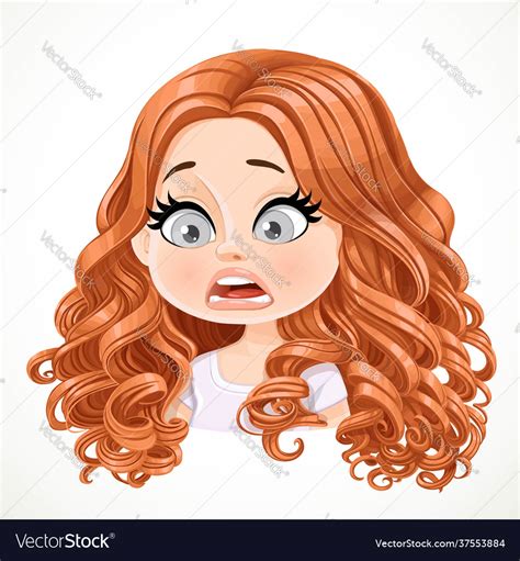 Beautiful cartoon brunette girl with brown hair Vector Image