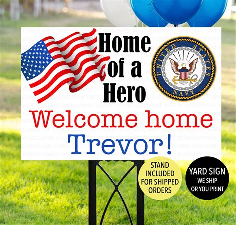 Welcome Home Military Yard Sign Military Homecoming Sign | Etsy