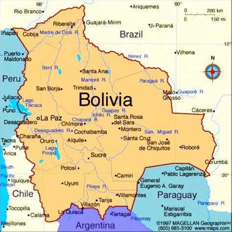 Bolivia Maps. Travel Map of Bolivia. Bolivian Geography. Facts about ...