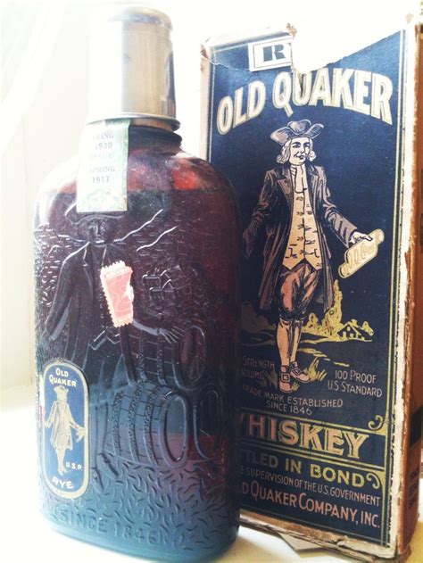 Old Quaker Rye Whiskey Corning Distillers Peoria Illinois Distilled ...