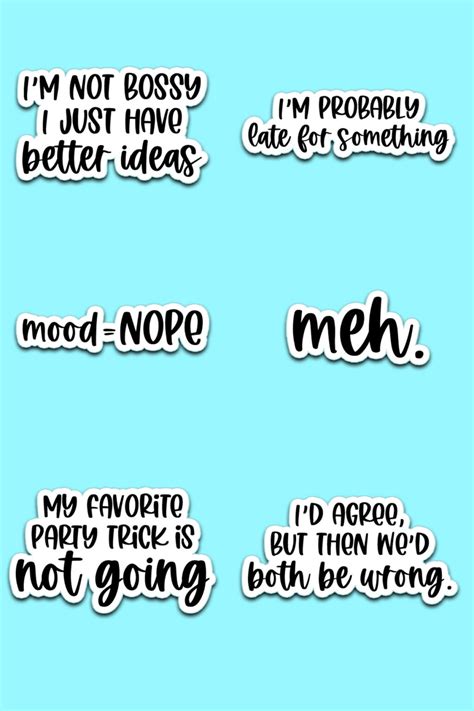 Sarcastic Planner Stickers -Free Printable & Digital Funny Planner Stickers