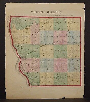 Illinois Adams County Map 1872 K18#04 | eBay