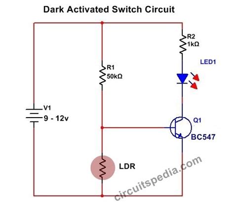 Dark Sensor | LDR Darkness Senor Circuit | LDR Circuit