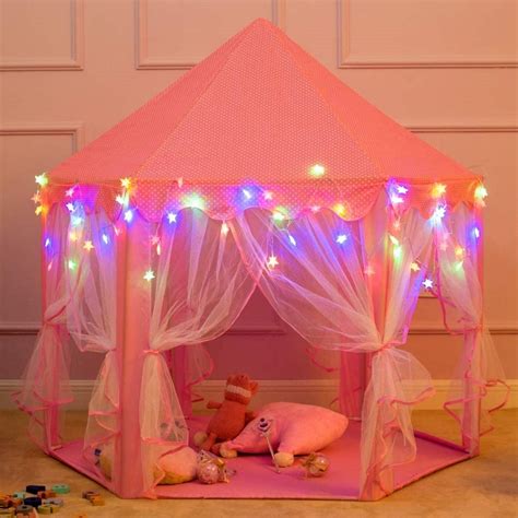 Princess Castle Tent for Girls with Star Lights, Play Tents for Kids ...