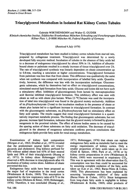 (PDF) Triacylglycerol metabolism in isolated rat kidney cortex tubules