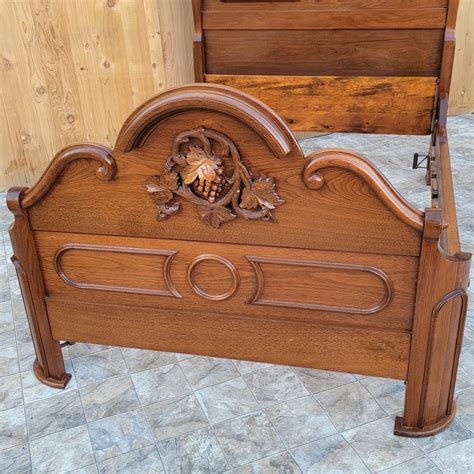 Antique Renaissance Victorian Hand Carved Black Walnut Full Size Bed ...