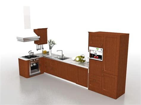 Simple House Kitchen Cabinets Design Free 3d Model - .Max, .Vray - Open3dModel