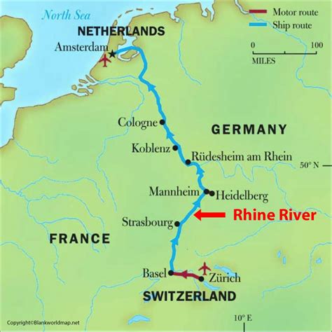 Rhine River Map | Rhine River on Europe Map