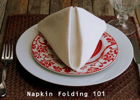 How to Fold a Dinner Napkin ~ The Pyramid Fold