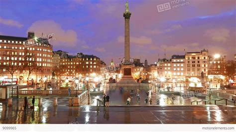 Trafalgar Square London - Amazing Night Time Lapse Stock video footage | 9099965