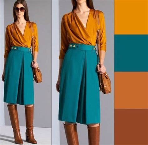 Clothes colour palette Mustard and teal blue and browns #mustard #teal ...