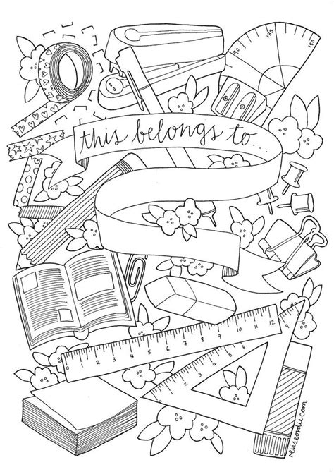 Coloring Page for High School Binder Cover