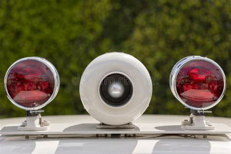 Vintage Siren and Lights on Police Car Stock Image - Image of front, vehicle: 112520117
