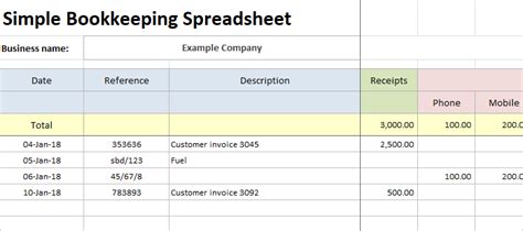 Simple Bookkeeping Spreadsheet | Double Entry Bookkeeping