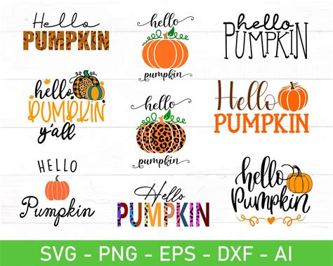 Hello Pumpkin Svg, Eps, Dxf, Ai, Png, Files for Cricut - Etsy