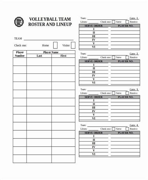 Basketball Roster Template