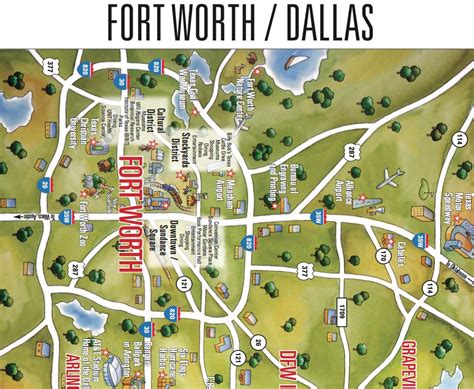 Dallas Fort Worth area map - Map of Dallas Fort Worth area (Texas - USA)