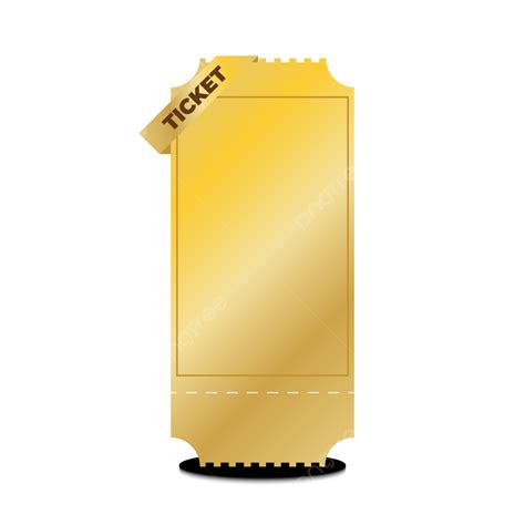 Golden Ticket Template Blank Realistic 3d Vector Illustration, Ticket ...