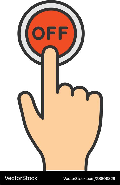 Turn off button click color icon Royalty Free Vector Image