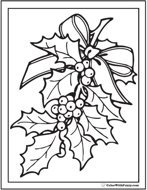 Christmas Holly Coloring Pages