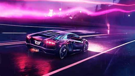 Pink Lamborghini Road Rain Twilight 4K - Animated Wallpaper ...