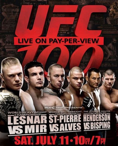 UFC 100 poster for 'Lesnar vs Mir 2' on July 11 - MMAmania.com