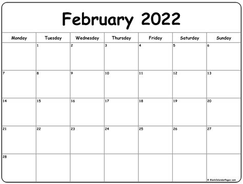 Calendar Feb 2022 Pictures