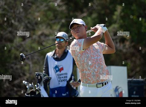 April 01, 2023: Si Woo Kim in action third round at the Valero Texas ...