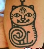 interesting cat tattoo design