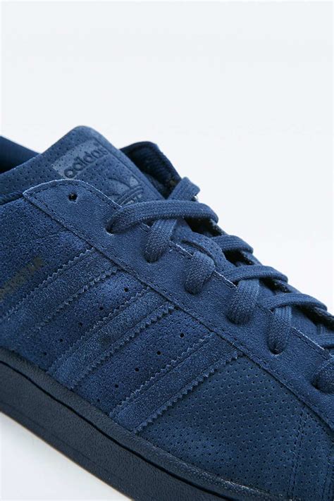 adidas Originals Superstar Monotone Navy Suede Trainers in Blue | Lyst UK