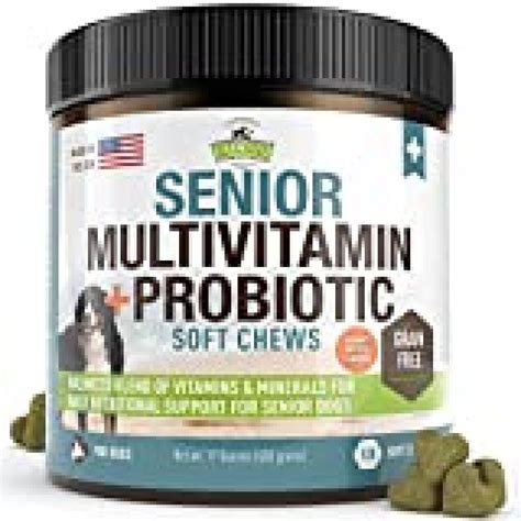 Senior Dog Vitamins and Supplements -120 Grain-Free Chewable Multi ...