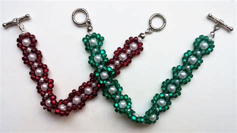 Easy beading pattern for beginners. 2 beaded bracelets - 1 beaded pattern | Beaded bracelet ...