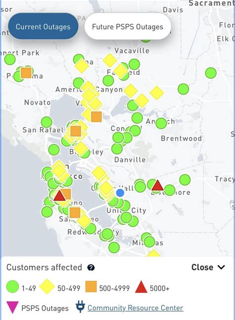 PGE power outage map : r/bayarea