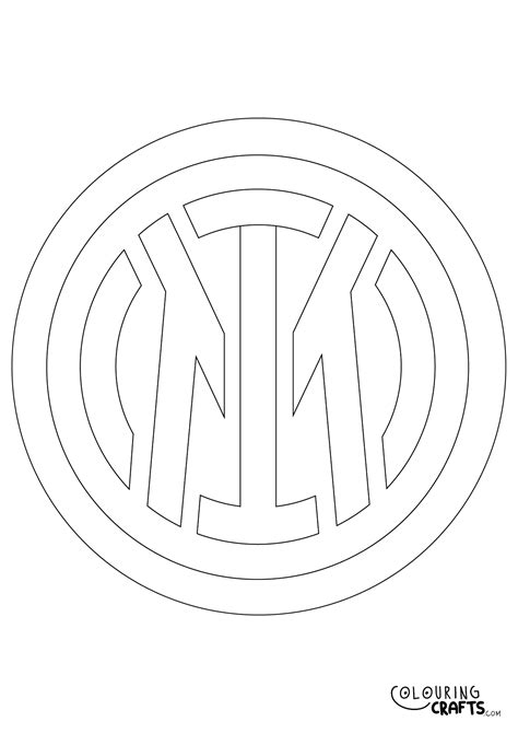 Inter Milan Badge Printable Colouring Page - Colouring Crafts