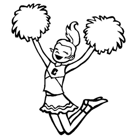 Cheering Girl Cartoon Book Coloring Pages