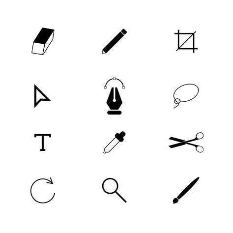 Designer tools icon set 1228593 Vector Art at Vecteezy