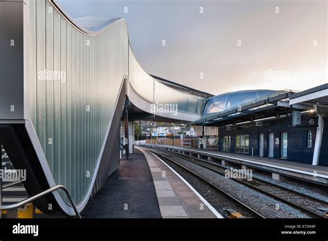 The new railway station and foot bridge at Newport, South Wales, UK Stock Photo: 73449959 - Alamy