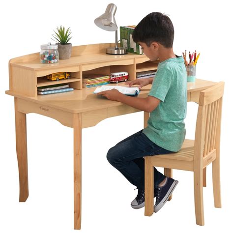 KidKraft KidKraft Avalon Wooden Children's Desk with Hutch, Chair and Storage - Natural ...