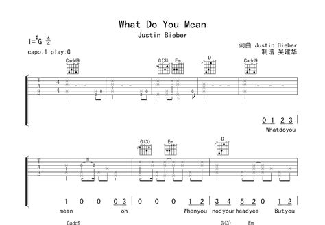 What Do You Mean(acoustic)吉他谱_Justin Bieber_G调弹唱100%单曲版 - 吉他世界