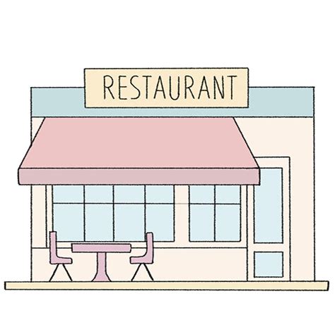 How to Draw a Restaurant - Easy Drawing Tutorial For Kids