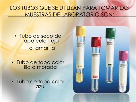 TÉCNICAS HEMATOLÓGICAS: COLOR Y TAPÓN TUBOS DE ENSAYO USO EN LAB. CLÍNICO