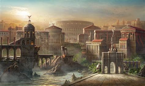 Fantasy city, City art, Ancient greek city