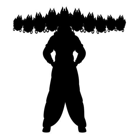 Silhouette of King Ravana with His Ten Heads in Standing Pose. 24324931 Vector Art at Vecteezy