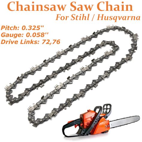 18/20 Inch 72/76 Drive Link Chainsaw saw Chain Blade Wood Cutting ...