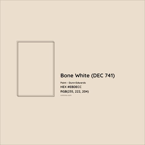 Dunn-Edwards Bone White (DEC 741) Paint color codes, similar paints and ...