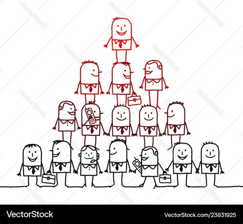 Cartoon business team and leadership Royalty Free Vector