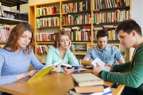 Students Reading Books in Library Stock Image - Image of reader, person: 53149641