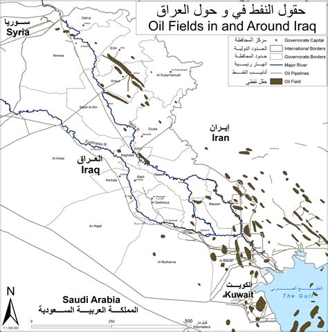 Oil fields in and around Iraq