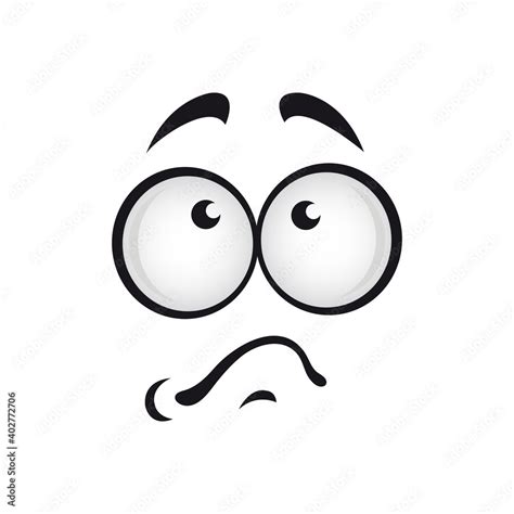 Doubting puzzled emoticon isolated emoji face. Vector uncertain or ...