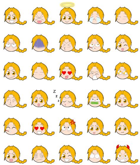 Edward Elric Emoticons from Fullmetal Alchemist